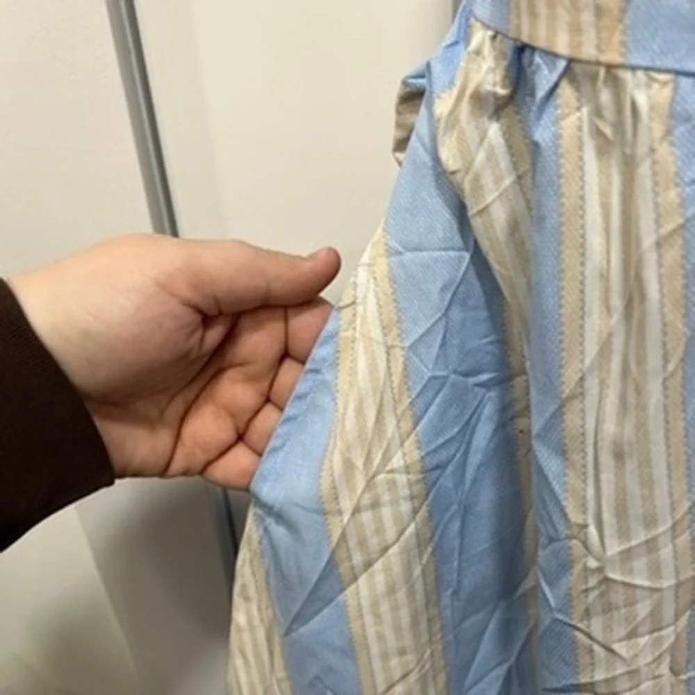 SummerSalt Womens Dress 2XL Organic Cotton Bow Stripe Midi Smock Summer Fair - Picture 4 of 13